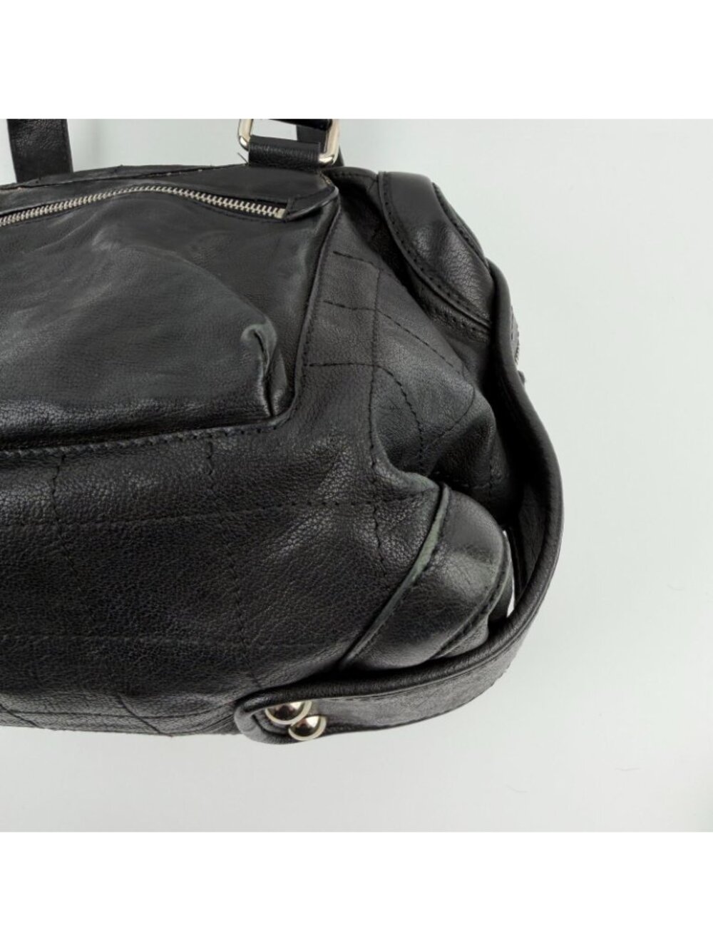 ★SOLD★ Chanel CC Logo Shoulder Bag Tote Black Leather 11 Vintage - Picture 7 of 15